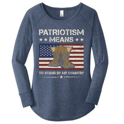 America Patriotism Means To Stand By My Country Army Veteran Cute Gift Women's Perfect Tri Tunic Long Sleeve Shirt