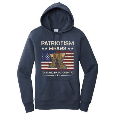 America Patriotism Means To Stand By My Country Army Veteran Cute Gift Women's Pullover Hoodie