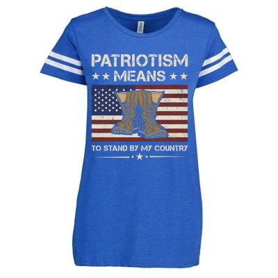 America Patriotism Means To Stand By My Country Army Veteran Cute Gift Enza Ladies Jersey Football T-Shirt