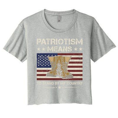 America Patriotism Means To Stand By My Country Army Veteran Cute Gift Women's Crop Top Tee