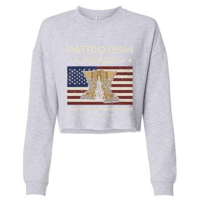 America Patriotism Means To Stand By My Country Army Veteran Cute Gift Cropped Pullover Crew