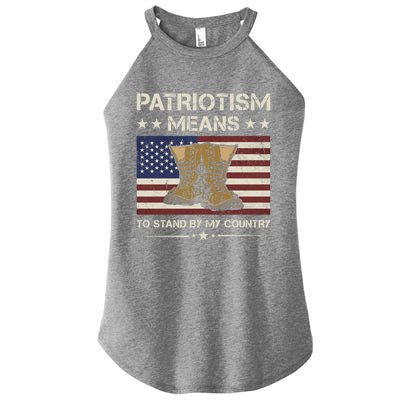 America Patriotism Means To Stand By My Country Army Veteran Cute Gift Women's Perfect Tri Rocker Tank