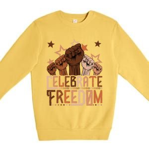 African Pride Melanin Celebrate Black Freedom Day Juneteenth Funny Gift Premium Crewneck Sweatshirt