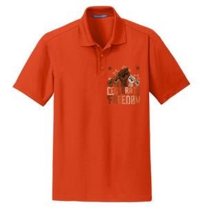 African Pride Melanin Celebrate Black Freedom Day Juneteenth Funny Gift Dry Zone Grid Polo