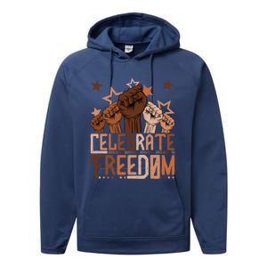 African Pride Melanin Celebrate Black Freedom Day Juneteenth Funny Gift Performance Fleece Hoodie