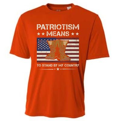 America Patriotism Means To Stand By My Country Army Veteran Gift Cooling Performance Crew T-Shirt