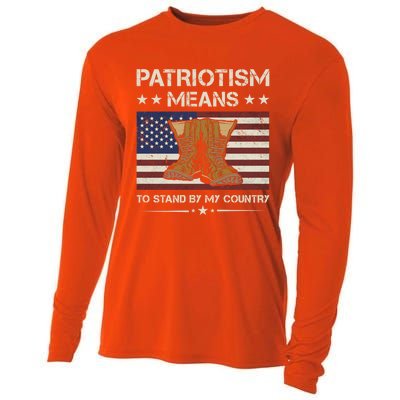 America Patriotism Means To Stand By My Country Army Veteran Gift Cooling Performance Long Sleeve Crew