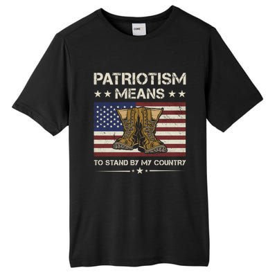 America Patriotism Means To Stand By My Country Army Veteran Gift Tall Fusion ChromaSoft Performance T-Shirt