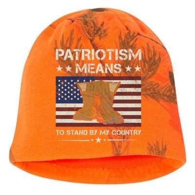 America Patriotism Means To Stand By My Country Army Veteran Gift Kati - Camo Knit Beanie