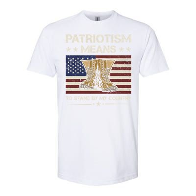 America Patriotism Means To Stand By My Country Army Veteran Gift Softstyle CVC T-Shirt