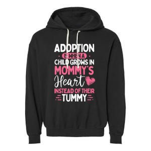 Adopting Parents Mothers Day Mom Foster Mom Adoption Garment-Dyed Fleece Hoodie