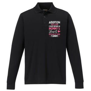 Adopting Parents Mothers Day Mom Foster Mom Adoption Performance Long Sleeve Polo