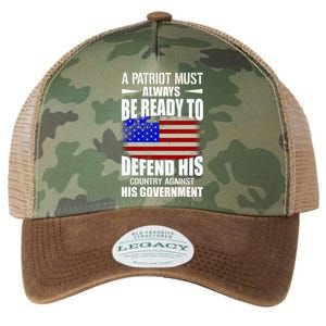 A Patriot Must Always Be Ready To Defend His County Against His Government Legacy Tie Dye Trucker Hat