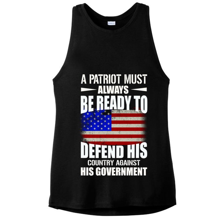A Patriot Must Always Be Ready To Defend His County Against His Government Ladies PosiCharge Tri-Blend Wicking Tank