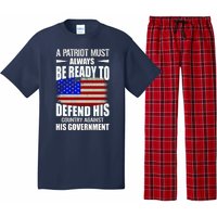 A Patriot Must Always Be Ready To Defend His County Against His Government Pajama Set