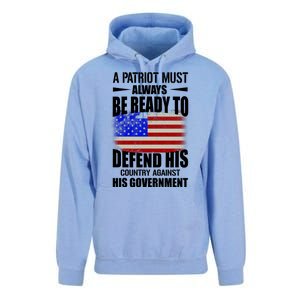 A Patriot Must Always Be Ready To Defend His County Against His Government Unisex Surf Hoodie