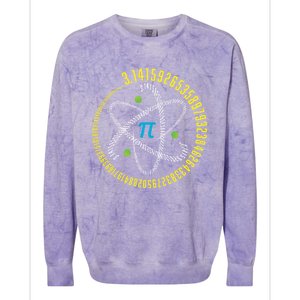 Atom Pi Math Science Stem Gift 3 14 Pi Day Gift Colorblast Crewneck Sweatshirt