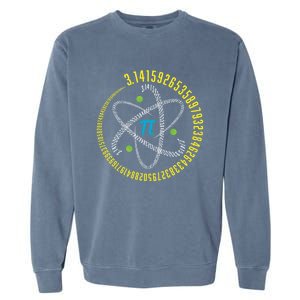 Atom Pi Math Science Stem Gift 3 14 Pi Day Gift Garment-Dyed Sweatshirt