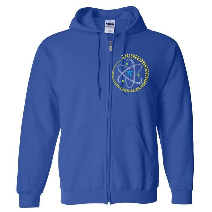 Atom Pi Math Science Stem Gift 3 14 Pi Day Gift Full Zip Hoodie