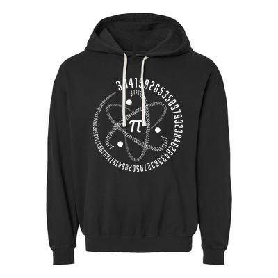Atom Pi Math Science STEM Gift 3.14 Pi Day Garment-Dyed Fleece Hoodie