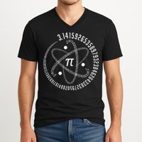 Atom Pi Math Science STEM Gift 3.14 Pi Day V-Neck T-Shirt