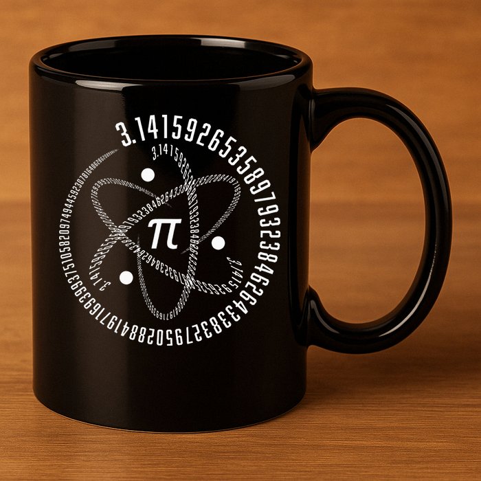 Atom Pi Math Science STEM Gift 3.14 Pi Day 11oz C Handle Ceramic Mug