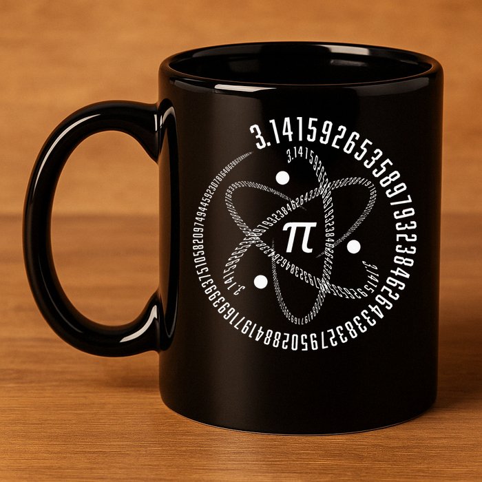 Atom Pi Math Science STEM Gift 3.14 Pi Day 11oz C Handle Ceramic Mug
