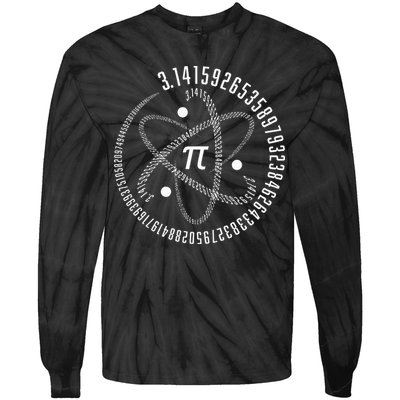 Atom Pi Math Science STEM Gift 3.14 Pi Day Tie-Dye Long Sleeve Shirt