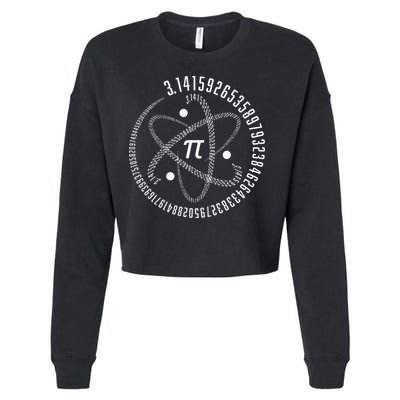 Atom Pi Math Science STEM Gift 3.14 Pi Day Cropped Pullover Crew