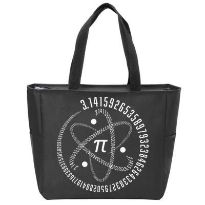 Atom Pi Math Science STEM Gift 3.14 Pi Day Zip Tote Bag
