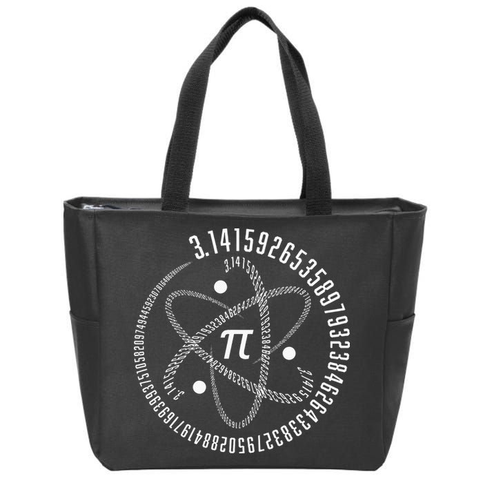 Atom Pi Math Science STEM Gift 3.14 Pi Day Zip Tote Bag