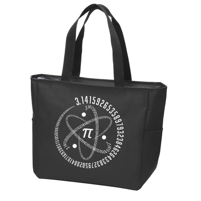 Atom Pi Math Science STEM Gift 3.14 Pi Day Zip Tote Bag
