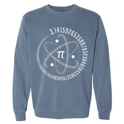 Atom Pi Math Science STEM Gift 3.14 Pi Day Garment-Dyed Sweatshirt