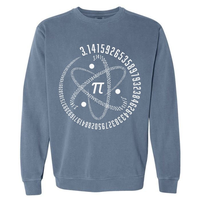Atom Pi Math Science STEM Gift 3.14 Pi Day Garment-Dyed Sweatshirt