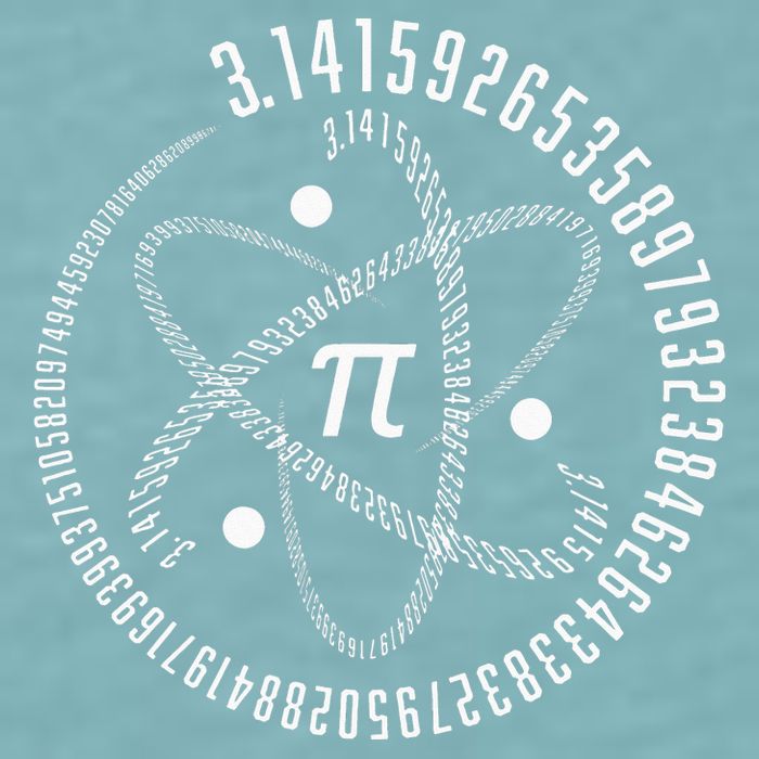 Atom Pi Math Science STEM Gift 3.14 Pi Day Sueded Cloud Jersey T-Shirt