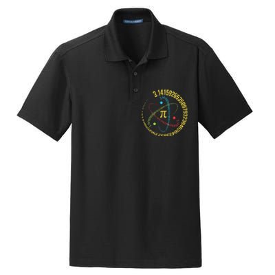 Atom Pi Math Science STEM Gifts 3.14 Pi Day Dry Zone Grid Polo