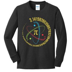 Atom Pi Math Science STEM Gifts 3.14 Pi Day Kids Long Sleeve Shirt