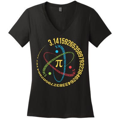 ATOM PI MATH SCIENCE Women's V-Neck T-Shirt