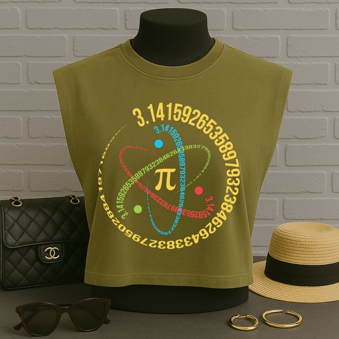 ATOM PI MATH SCIENCE Garment-Dyed Women's Muscle Tee