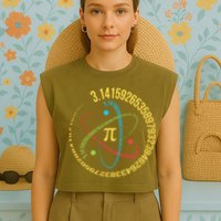 ATOM PI MATH SCIENCE Garment-Dyed Women's Muscle Tee