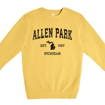 Allen Park Michigan Mi Vintage Sports Premium Crewneck Sweatshirt