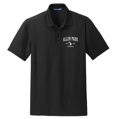 Allen Park Michigan Mi Vintage Sports Dry Zone Grid Polo