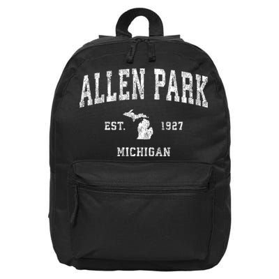 Allen Park Michigan Mi Vintage Sports 16 in Basic Backpack