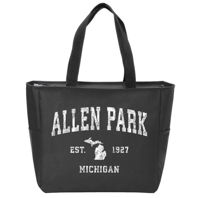 Allen Park Michigan Mi Vintage Sports Zip Tote Bag
