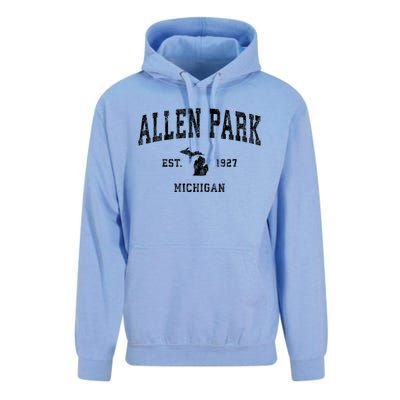 Allen Park Michigan Mi Vintage Sports Unisex Surf Hoodie