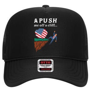 A Push Me Off A Cliff 2024 Funny Ap Exam High Crown Mesh Back Trucker Hat