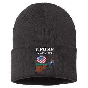 A Push Me Off A Cliff 2024 Funny Ap Exam Sustainable Knit Beanie