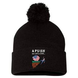 A Push Me Off A Cliff 2024 Funny Ap Exam Pom Pom 12in Knit Beanie