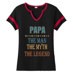 Affordable Papa Myth Legend Funny Gift For Grandparents Cute Gift Ladies Halftime Notch Neck Tee