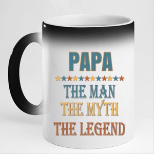 Affordable Papa Myth Legend Funny Gift For Grandparents Cute Gift 11oz Black Color Changing Mug